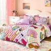 Anibedding Twin Girls Comforter Set, Colorful Gardient Cosmetic Printed Kids