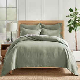 Levtex Home - 100% Linen - Twin Duvet Cover - Washed Linen - Desert Sage - Duvet Cover Size (66x88in.)