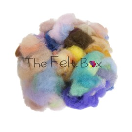 Waste Wool for Felting, Carded Wool Oddments, Needle Felting Wool, Wool Tops, 100 Grams 3.5 Oz