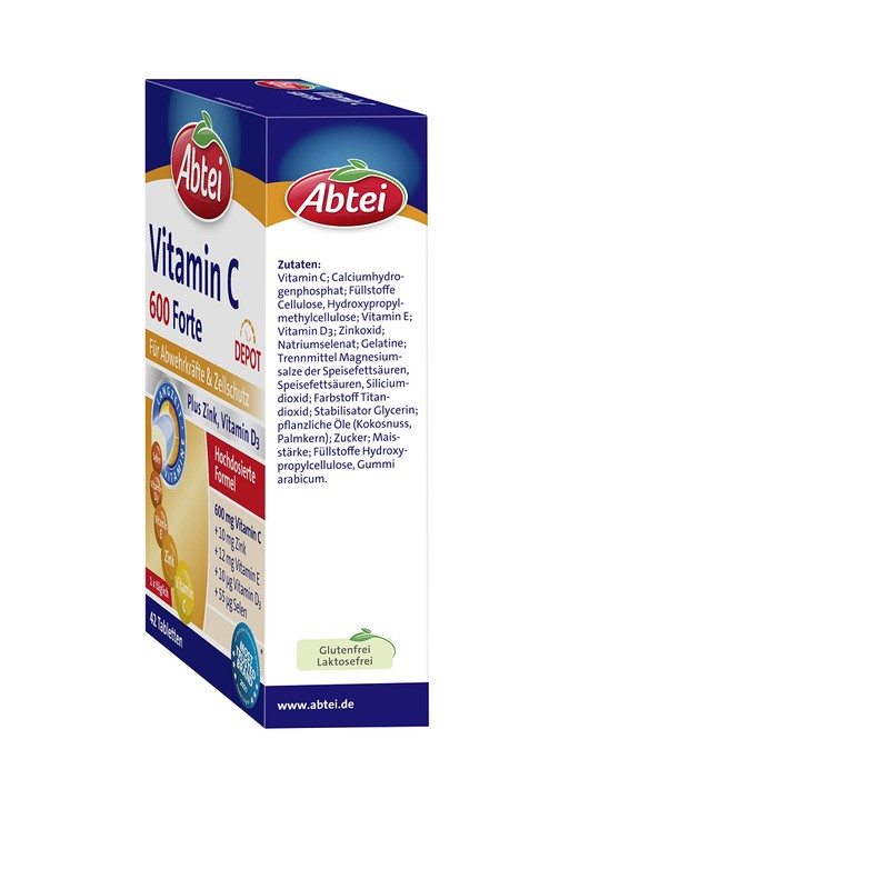 Abtei Vitamin C 600 Forte - High Dose Dietary Supplement