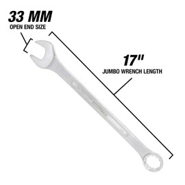 OEMTOOLS 22130 33mm Jumbo Combination Wrench, Combination Wrench Set Jumbo, Metric Combination Wrenches Set, OEM TOOLS Individual Metric Wrenches