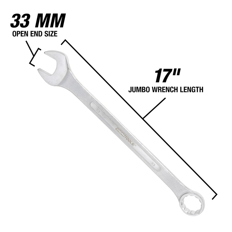 OEMTOOLS 22130 33mm Jumbo Combination Wrench, Combination Wrench Set Jumbo,