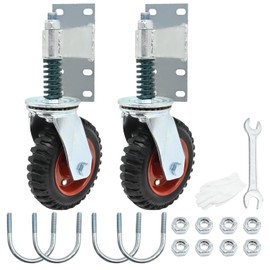 Anxingo 360 Degree Swivel Fence Gate Wheels, 6inch Gate Wheel for Metal Tube Gate Wooden Gate with Dust Ring Screws & Screwdriver