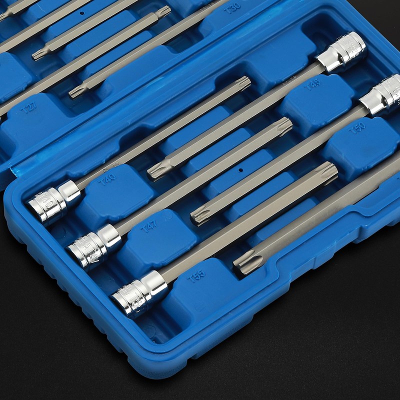 Mayouko 12PCS 3/8" Drive Extra Long Torx Bit Socket Set,