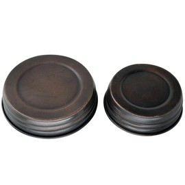Oil Rubbed Bronze Vintage Reproduction Lids for Mason, Ball, Canning Jars (4 Pack, Wide Mouth)