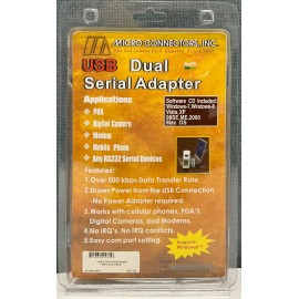 Micro Connectors New Micro Connectors USB 2.0 USB-A to Dual DB9 Serial Adapter E07-162