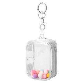 RICISUNG Sewn Pouch, Pain Bag, 5.9 inches (15 cm), Pushing Pouch, Transparent, Waterproof, Dustproof, For Stuffed Toys, Pushing Goods, PVC Storage Bag, Decorative, Outing, Showing Bag, Pom Pom Ball