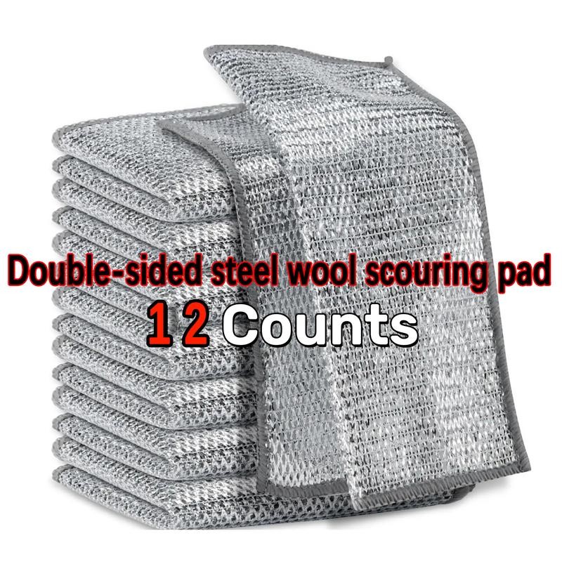 12 Counts Multipurpose Non-Scratch Wire Dishcloths – Reusable Dishwashing Rags