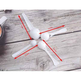 Sowaka 4 Pcs Measuring Spoons 1g 3g 5g 10g Plastic Teaspoon Tablespoon for Accurate Measure Coffee Protein Milk Scoops Spoon Home Kitchen Measuring Tool Pet Food