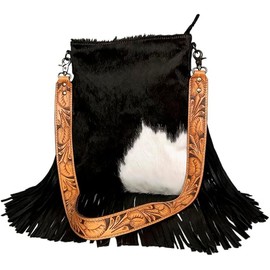 American Darling Messenger Hand Tooled Hair on Genuine Leather Western Women Bag Handbag Purse | Cute Messenger Bag | Leather Messenger Bag | Messenger Purse