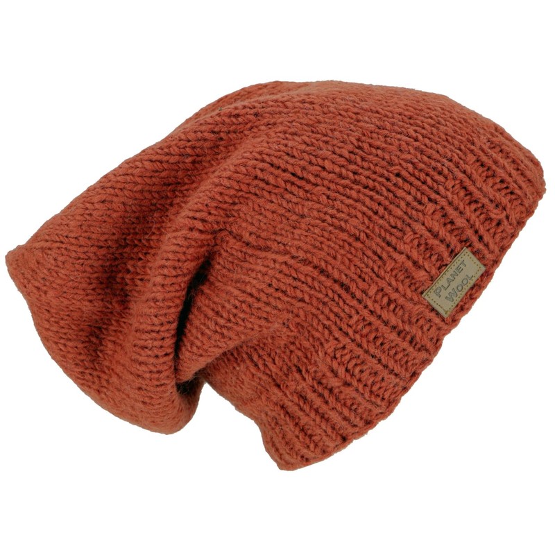GURU-SHOP, Beanie Cap, Nepal Knitted Cap, Red, Size:One Size, Wool