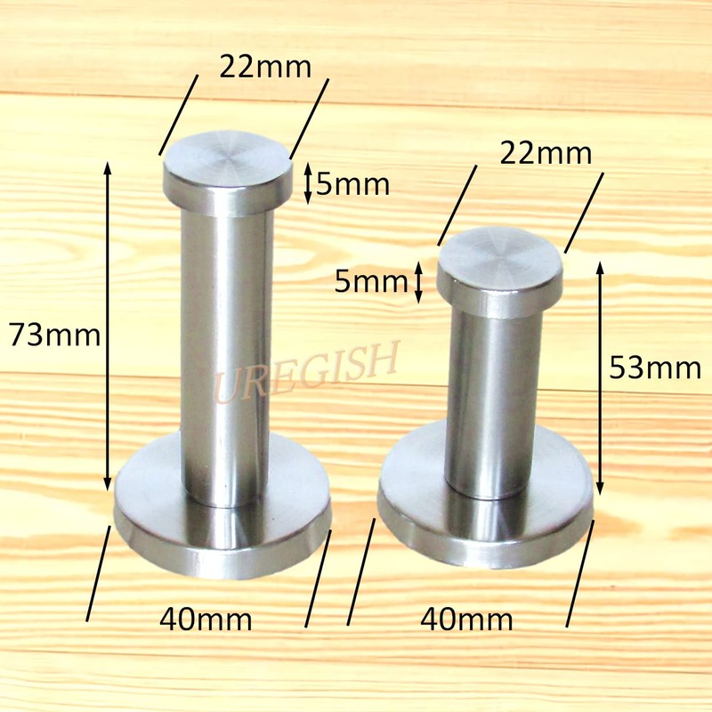 Uregish Wall Hooks, Stainless Steel, Stylish, Simple Design, 6 Pieces,
