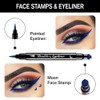 evpct 1Pcs Blue Colored Winged Eyeliners Stamp, Blue Moon Face