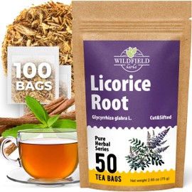 50 Bags Licorice Root Tea Liqorish Root Liquorice Root Tea Herb (Glycyrrhiza Glabra) - 50 Count 1.5g Tea Bags Licorice Roots Licorace Root Herbal Tea Raiz de regaliz