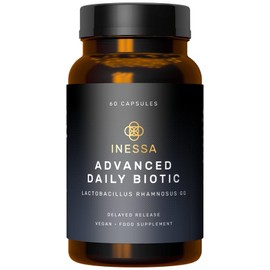 Inessa Probiotics Lactobacillus Rhamnosus GG | 60 Daily Vegan Capsules | The Most scientifically Studied Strain Globally, with The Greatest Level of Clinical documentation