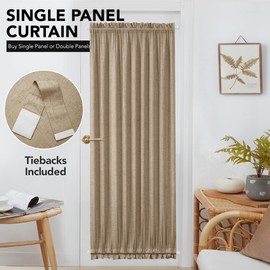 Deconovo - Panel de cortina de puerta francesa, 100 % opaca, para patio, puerta delantera, 1 panel, color gris pardo, 25 x 72 pulgadas