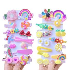 Pack of 28 Hair Clips Hair Ring - Hair Clips Hair Ring Children's Jewellery Hair Accessories for Children Hair Clips Fashion Animal Hair Pin Kids Hair Clips Cartoon Clips Accessories for Baby Toddler