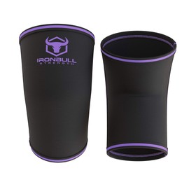 Coderas de 5 mm (1 par) – Soporte de alto rendimiento para levantamiento de pesas, entrenamiento de pesas y levantamiento de potencia, las mejores correas de compresión para hombres y mujeres (XS, negro/púrpura)