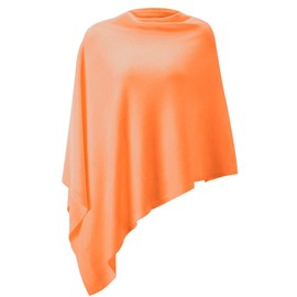 Women Ponchos Sweater Versatile Lightweight Solid Knitted Shawl Wrap Scarf Cape Accessories for Womens Light Orange