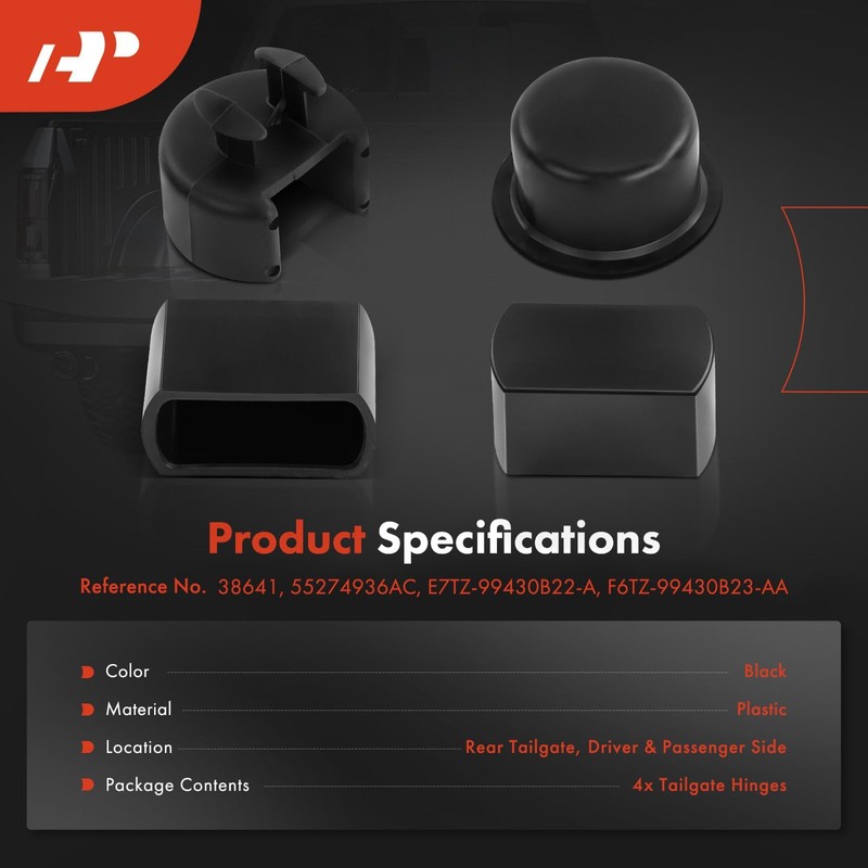 A-Premium Tailgate Hinge Pivot Bushing Insert Kit Compatible with -