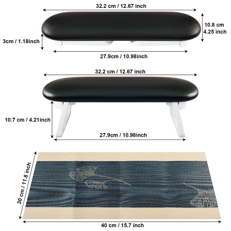 CGBE Nail Arm Rest, Soft PU Leather Arm Rest For