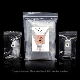 500 Pieces Long Square Nail Set, Free Glue and Preparation File, 10 Sizes, Transparent Express Fingernail Extensions, Full Coverage. For Professional & Home Use - By Vixi