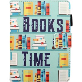 Dteck for Fire HD 8/ Fire HD 8 Plus (10th Generation) Case 8" 2020 Release, PU Leather Protective Folio Wallet Case with Auto Sleep Wake/Stand Function, Lightweight Slim Cute Fold Cover (Books Time)