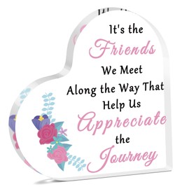Friendship Appreciation Gifts Acrylic Plaque Birthday Gifts for Best Friends Coworker Sisters Besties Friendship Gifts for Women Wedding Christmas Graduation Present for Friends Heart Shaped Plaque