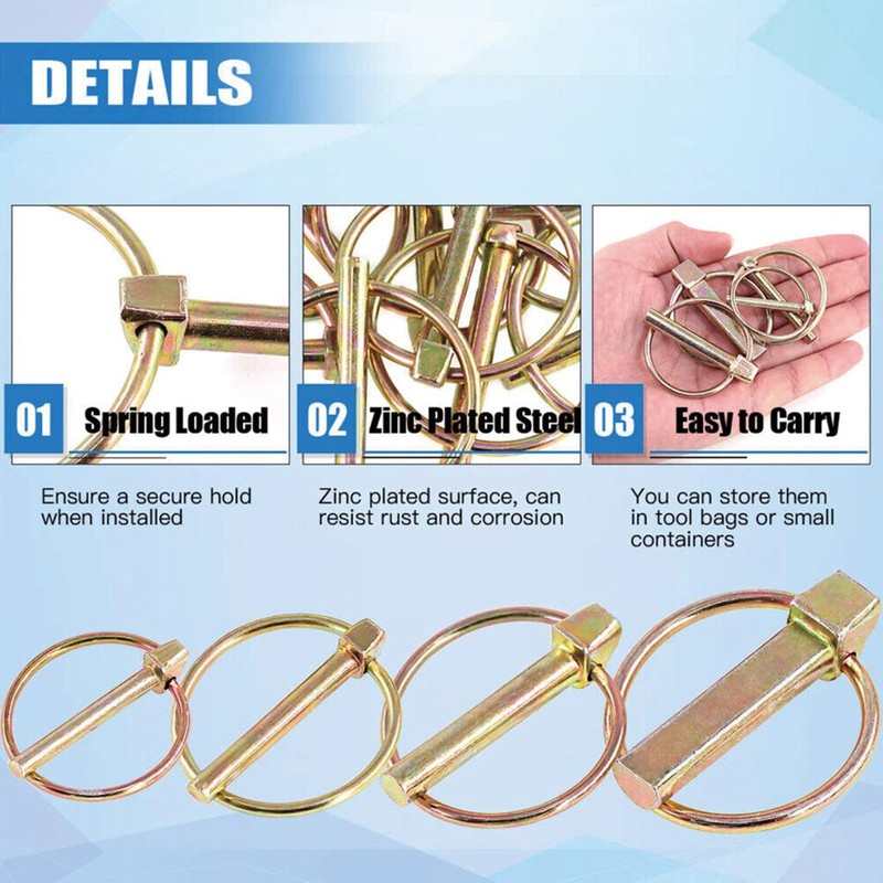 Mcoser 10pcs 8mm Lynch Locking Pins for Boat, Kayak, Trailer,