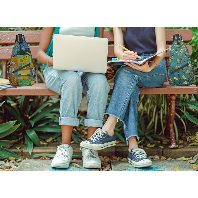 Van Gogh Shoulder Sling Bag Polyester (Almond Blossoms)