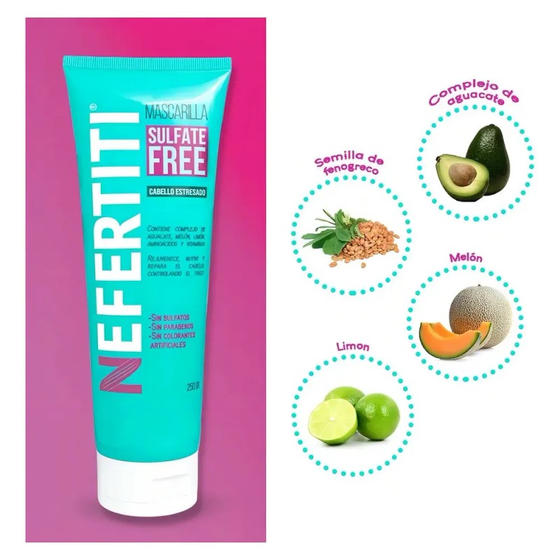 Nefertiti Shampoo Y Mascarilla Sulfate Free Cabello Dañado