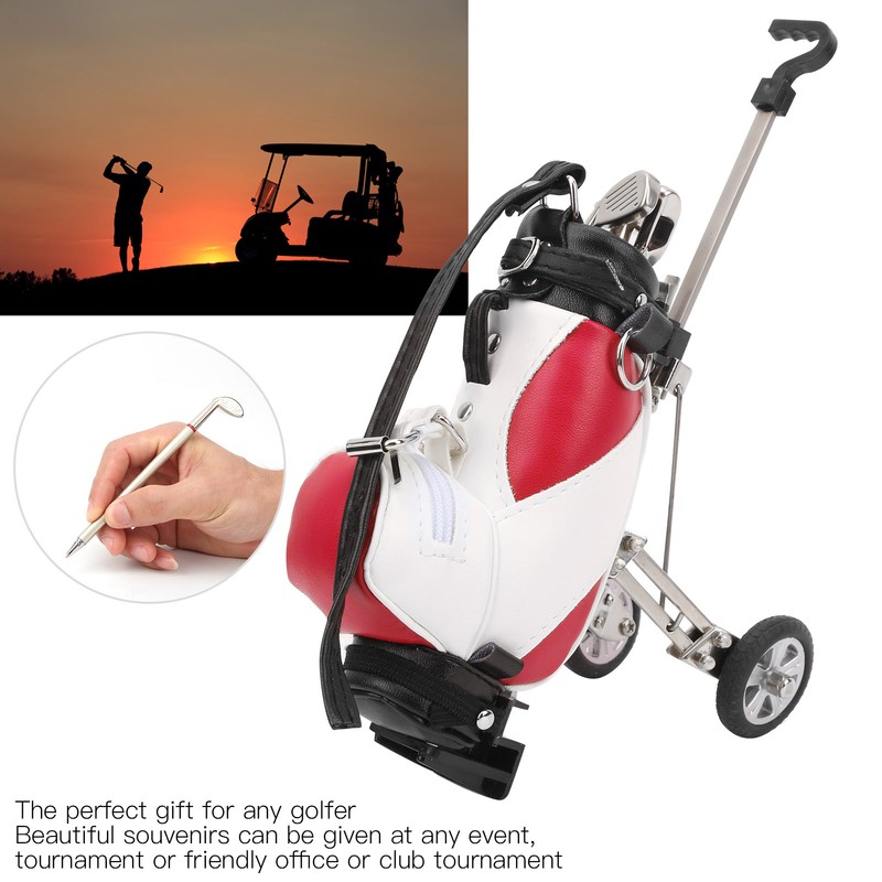 Desktop Golf Pen Set 3 Ballpoint Pens and Mini Bag