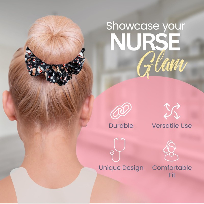 Infinity Collection Nurse Scrunchie, Hair Ties, and Nursing Elastics Gift