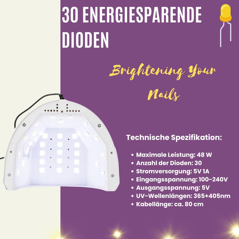 INLAQ® Dual UV/LED Hybrid Nail Lamp - LCD Display and