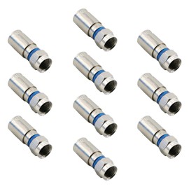 PASOW Compression RG6 F Connector Coax Coaxial Adapter Plug for Satellite & Cable TV (10 Pack)