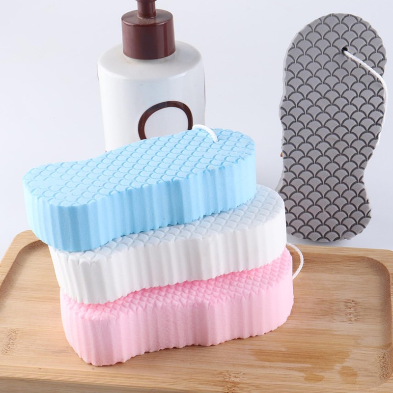 4Pcs Exfoliating Bath Sponge, Reusable Body Scrubber for Dead Skin,