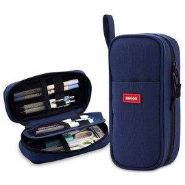 MAMUNU Multifunctional Large Capacity Pencil Case for Boys Girls Women Men, darkblue, Modern