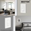 20 Pack BESTTEN Screwless Wall Plate, 1 Gang Decorator Light