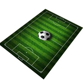 Alfombra de fútbol para niños, alfombra de campo de fútbol, alfombra para recámara de niños, alfombra de área de juegos para habitaciones de niños, alfombras de baloncesto antideslizantes para niños y