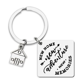 Housewarming Gift New Home Keychain for Frends House Warming Keychains Gifts for New Home Owners Couples New House Keychain Realtor Gifts for Clients New Home New Adventures New Memories Keychains