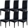 Qubjus Dining Chair Covers, Solid Pu Leather Waterproof Oilproof Stretch