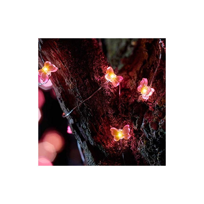 30 Butterfly Firefly Solar String Lights