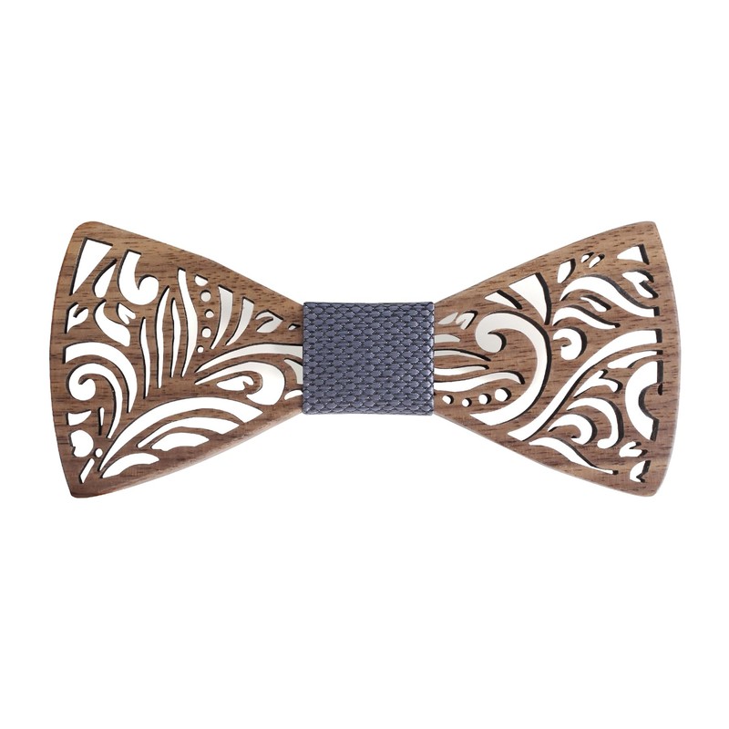 Cyriacus Wooden Bow Tie Set, Includes Papillon and Cufflinks, Square