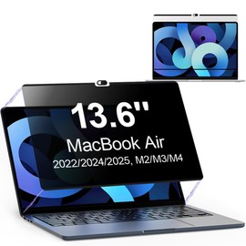 IVEOPPE Magnetic Privacy Filter Laptop for MacBook Air 13.6 Inch (2022-2025, M2/M3/M4), Anti-Glare Blue Light, Removable, Privacy Screen Privacy Screen Protector