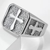 Jude Jewelers Stainless Steel Signet Style Christian Cross Religious Cocktail