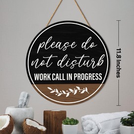 Working from Home Sign for Front Door, Please Do Not Disturb Sign for Home House, Please No Soliciting Sign, Working from Home Hanging Sign Decor, Housewarming Gifts for New House Home
