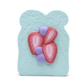 Kiibru ストロベリー トースト スクイーズ ジャンボ 低反発ふわふわパン 誕生日ギフト (青色)