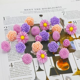 30Pcs Decorative Push Pins Flower Thumb Tacks for Cork Board, Cute Rose Pushpins for Bulletin Board Photo Wall Office Cubicle Decor Accessories…