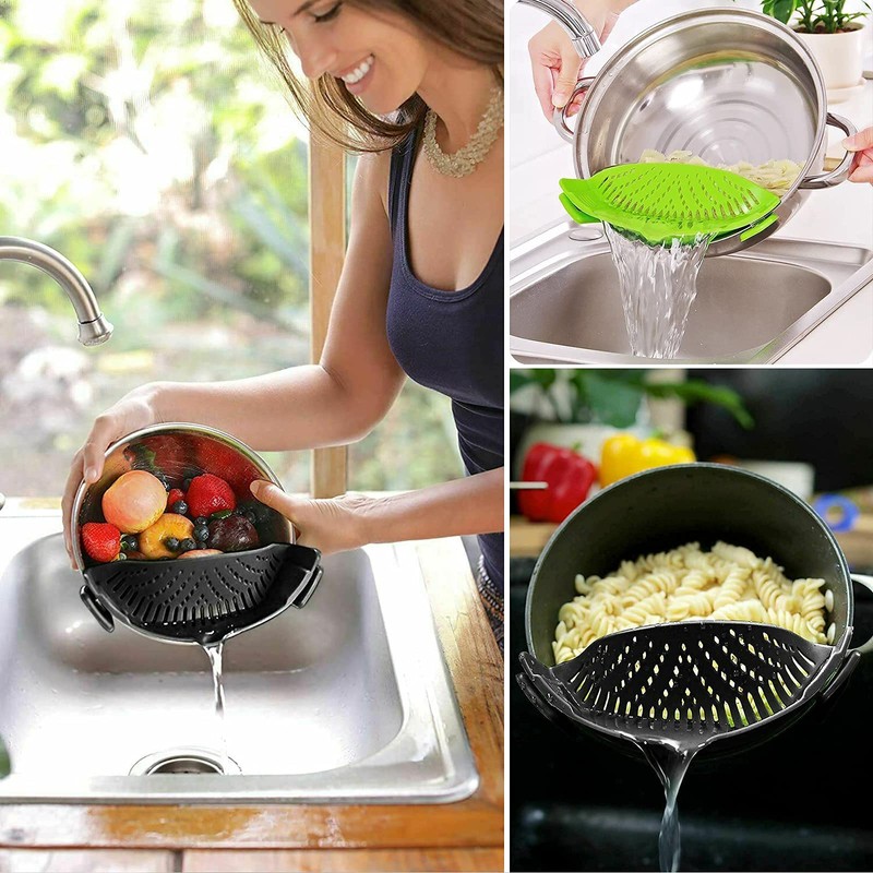2 Pcs Clip on Strainer, Pot Strainer for Pasta Meat