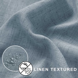 KOUFALL Grey Blue Shower Curtains for Bathroom Linen Fabric Stall Size Small Shower Curtain Liner with Hooks 36x72 Inch